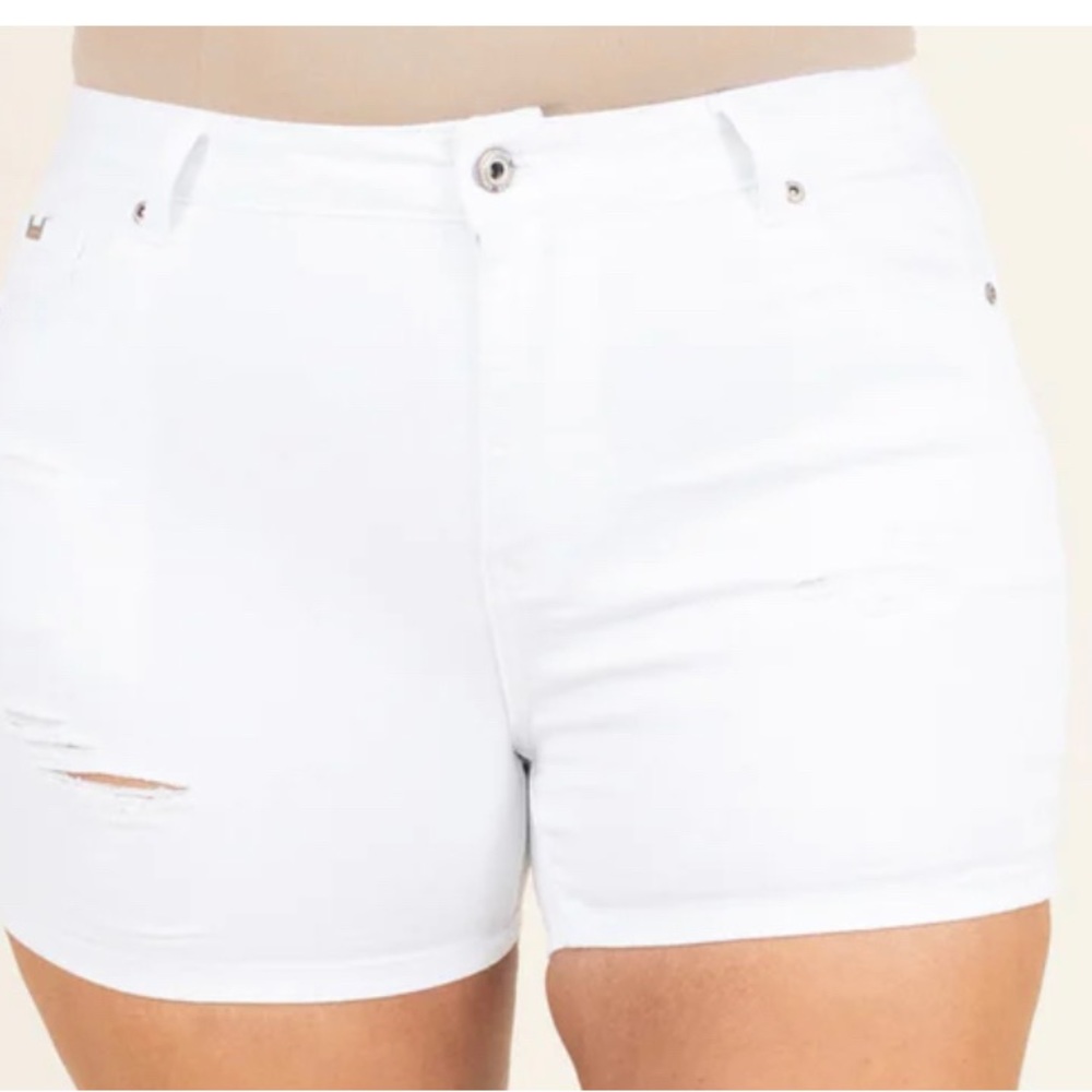White Jean Shorts